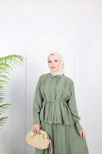Livora Butik Design Pleated Skirt Suit