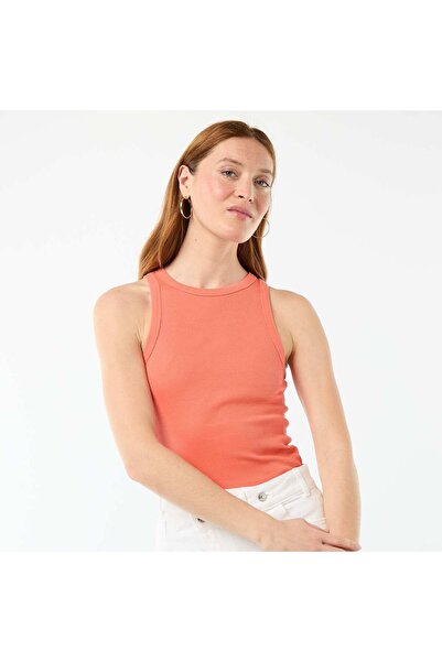KIABI Sleeveless Tank Top with American Armholes ORANGE