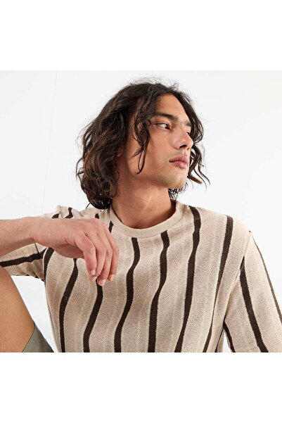KIABI Knit short-sleeved t-shirt BROWN