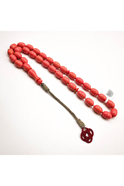 Generic New Belgian Snooker Rosary 33 Beads 10.5x15mm Coral Red Prayer Beads ...