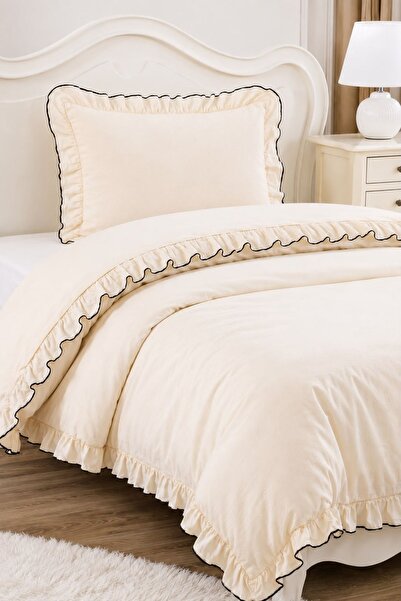 Loselya Wexsa Series Cotton Single Ruffle Duvet Cover Set 1 Duvet Cover, 1 Pi...