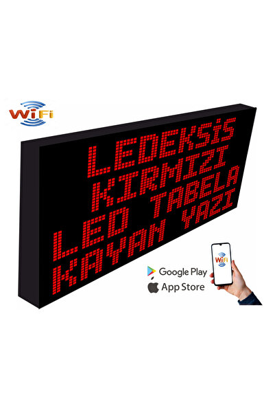 Ledeksis 96x160CM TEK YÖNLÜ KIRMIZI LED TABELA KAYAN YAZI - WİFİ (Telefondan ...