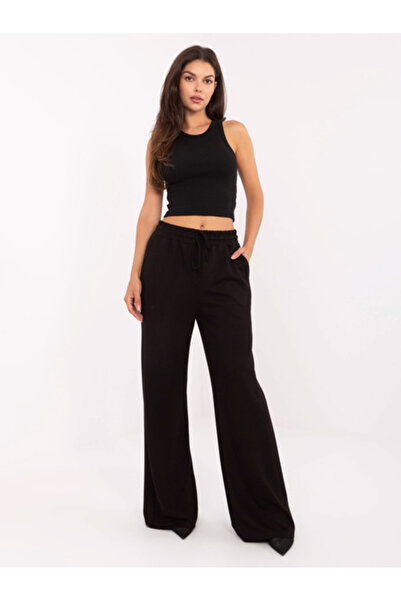 Relevance Pantaloni Trening Dama Larga, Guler inalt, RELEVANCE, Negru Casual ...