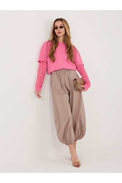 Italy Moda Bluza Dama Maneca lunga, Dantela, ITALY MODA, Roz Casual