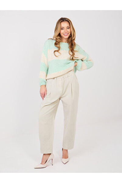 Italy Moda Women's Pants, ITALY MODA, Cotton, Light Beige, model MI-SP-2690.00