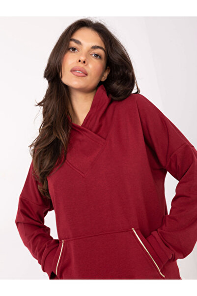 rue parıs Women's Sweatshirt, RUE PARIS, Cotton, Long Sleeve, Bordeaux, model...