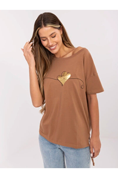 CALİMERA Tricou Dama Mini, Imprimat, Calimera, Maro Casual Model CLM-TS-1017.03
