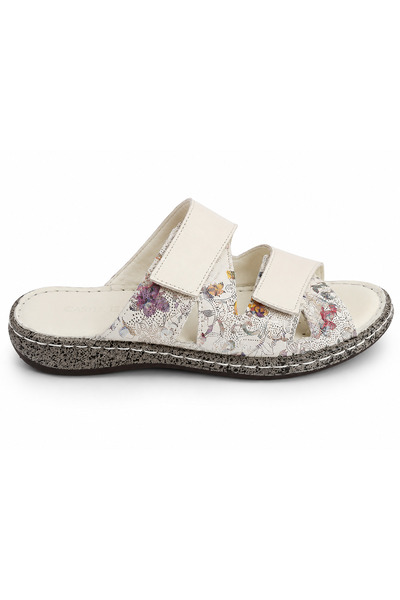 Castle Black Lily Genuine Leather Women's White Slippers