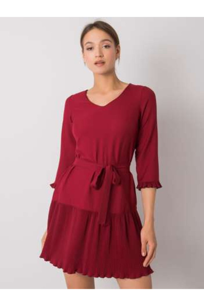 LAKERTA Women's Dress, LAKERTA, Polyester, 3/4 Sleeve, Burgundy, model LK-SK-...