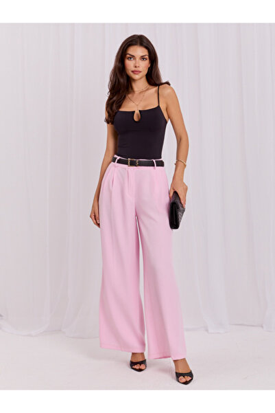 rue parıs Women's Pants, RUE PARIS, Polyester, Elegant, Light Pink, model IT-...