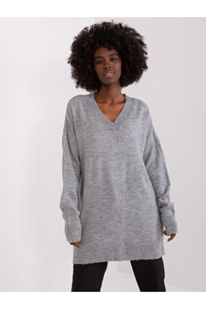 BADU Pulover Dama, BADU, Acril, Maneca lunga, Gri, model BA-SW-0577.36X