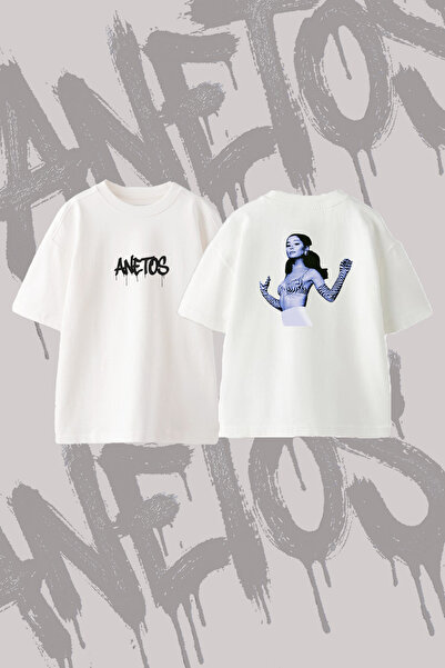 Anetos Ariana Grande_29 Design Back Printed Cotton White Oversize T-Shirt