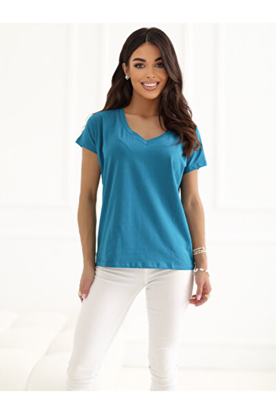 Basic Feel Good Tricou de damă, BASIC FEEL GOOD, Bumbac, Mânecă scurtă, Verde...