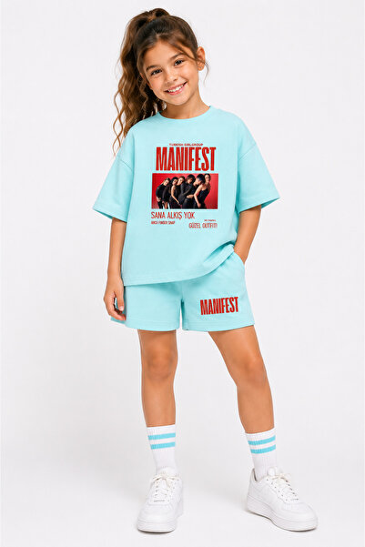 fasardi Manifest Girls M6Nifestgirls Printed Oversize 100% Cotton T-Shirt Sho...