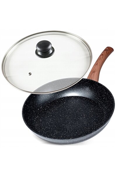 Vilde Tigaie din granit pentru prăjit și gătit tocană, 28 cm, compatibilă cu ...
