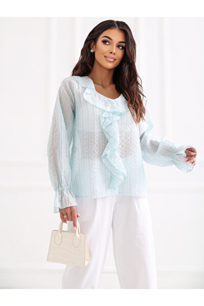 Italy Moda Bluza Dama, ITALY MODA, Lyocell, Maneca lunga, Menta, model IT-BZ-...