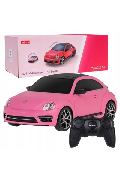 Rastar Mașină teleghidată Volkswagen Beetle RC roz, cu telecomandă
