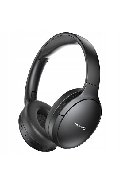 SWISSTEN Căști wireless Bluetooth negre, supraauriculare, ANC Pure, USB-C