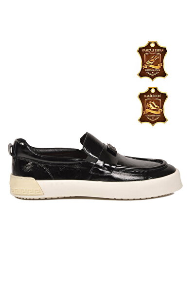 LUCIANO BELLINI Black Patent Leather Genuine Leather Memory Sole Men's Casual...