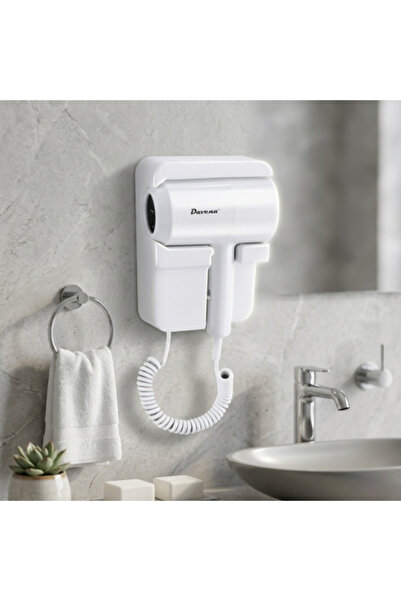 Davena Seshaar Hotel Hair Dryer Wall Mounted - White Italian Model