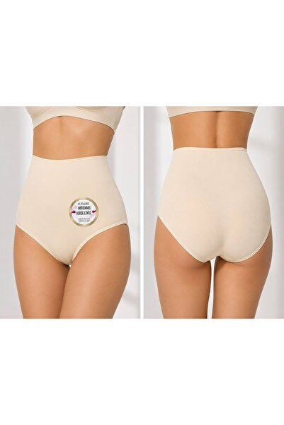 Papatya Yüksek Bel Ten Rengi Slip Korse