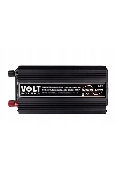 VOLT POLSKA INVERTOR AUTO CU SEMNAL SINUSOIDAL COMPLET 12V 800W 1600W + USB AUTO