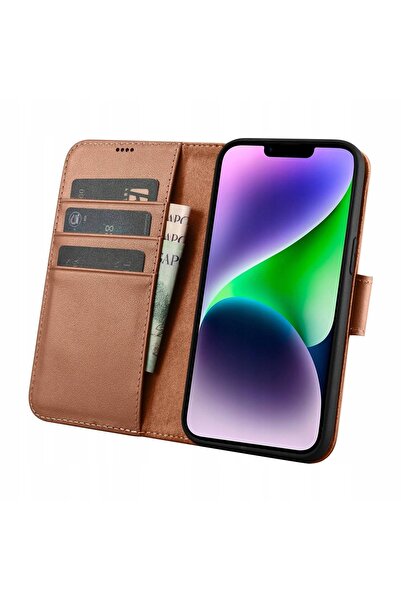 innature Husă din piele cu clapetă anti-RFID pentru iPhone 14 Plus