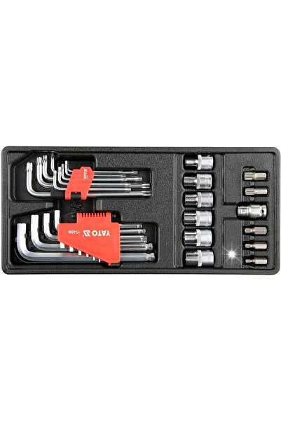 yato Set de chei hexagonale și capete Torx pentru sertar, 31 de piese.