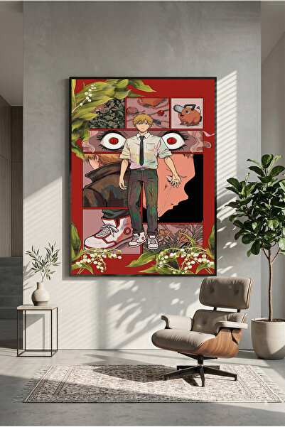postercraft Poster din lemn cu artă retro Chainsaw Man Denji (fără ramă) 2