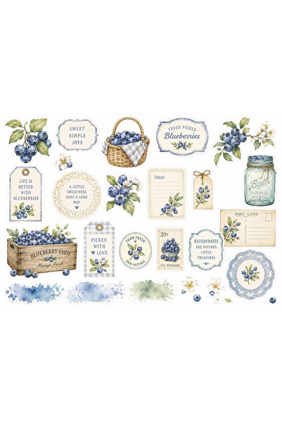 TELLGRAF Blueberry Themed Sticker Set (30X21 cm 1 Piece)