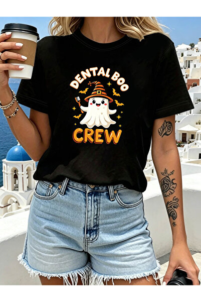 01THEONE Cute Ghost Witch Hat Dental Assistant Halloween Office Letter Print ...