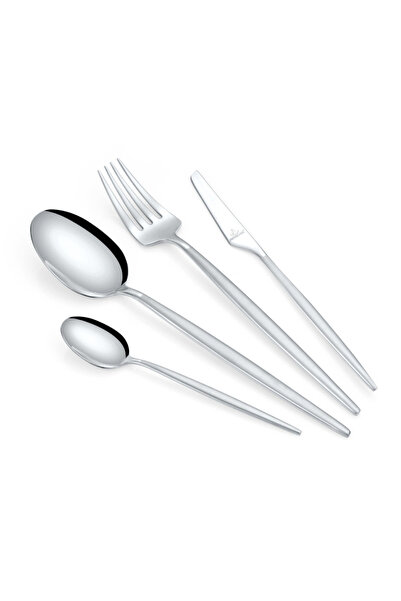 Arshia 95-Piece Silver Stainless Steel Cutlery Set | Luxury Flatware Collection