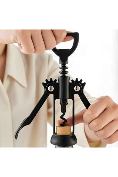 Kmt Style Deschizător Vin cu Sistem de Aripi Ergonomic, Corp Aliaj Metal Rezi...