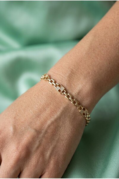 ILSA Square Stone Chain Bracelet