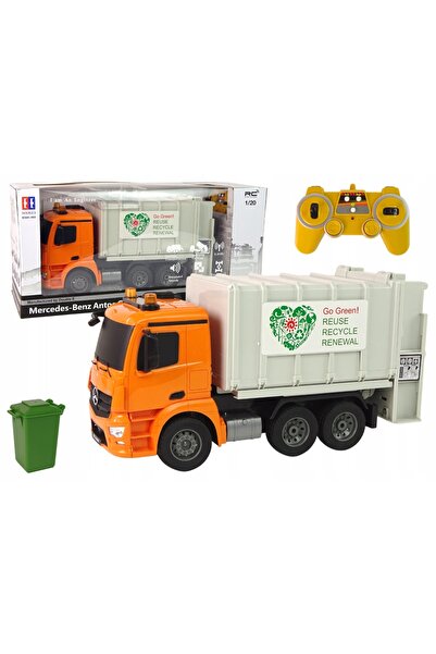 LeanToys Camion de gunoi telecomandat Mercedes-Benz Antos Portocaliu