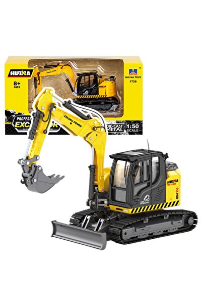 LeanToys Excavator cu șenile cu împingător metalic Huina 1:50