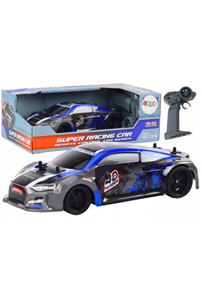 LeanToys Mașină RC telecomandată 1:18 cu roți de cauciuc pentru drift, albastră