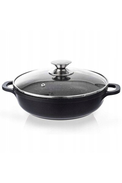Orionis Tigaie cu capac, manere, granit, antiaderenta, solida, ORION 28cm