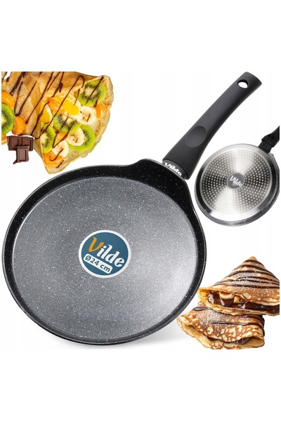 Vilde Tigaie GRANITĂ pentru clătite, omlete, joasă, plată, 24 cm