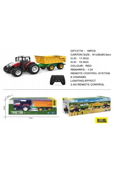 Nobo Kids Tractor Vehicul Mașină Agricolă cu Remorcă Telecomandată RC Pilotat...