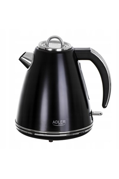 adler Ceainic electric fără fir din metal, 1,5 L, Strix, negru