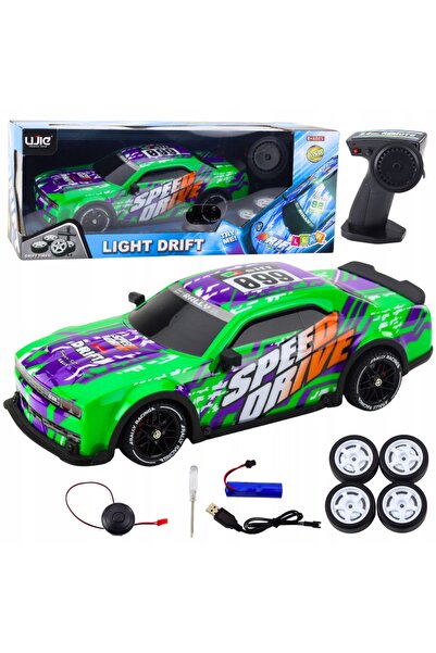LeanToys Mașină sportivă telecomandată RC cu caroserie iluminată, pentru drif...