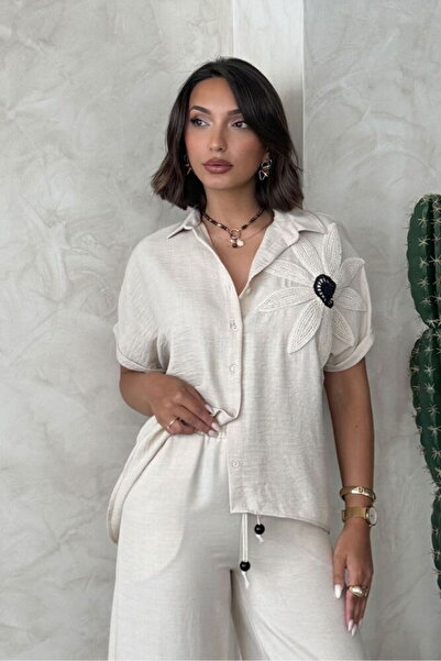 VERYMODA Floral Detailed Shirt Stone |   D2890