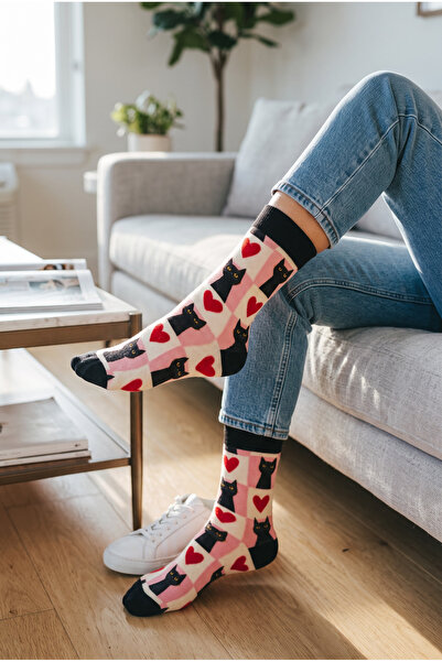 Jollygoody Socks Kedili çorap unisex bambu nefes alabilen terletmez dikişsiz ...