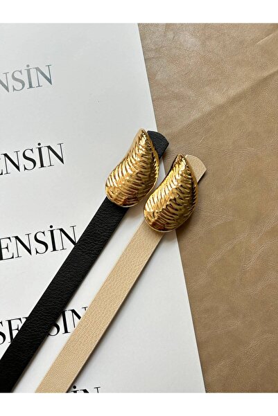 LİA KEMER 2-Pack Long Gold Ram Horn Buckle Belt Waist Belt Jacket Belt Dress ...