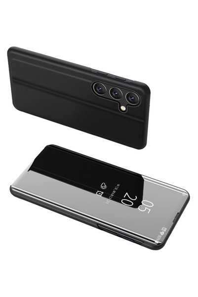 POWERTECH θήκη Clear view MOB-1863 για Samsung Galaxy A24, μαύρη