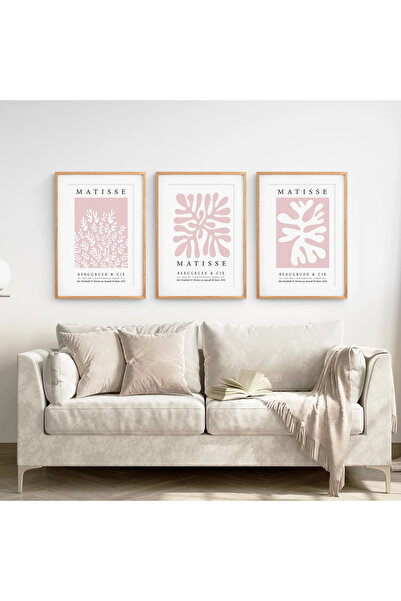 fingerjewerly Henri Matisse Pembe 3lü Poster Set Eklektik Sanat - Leopar , Di...