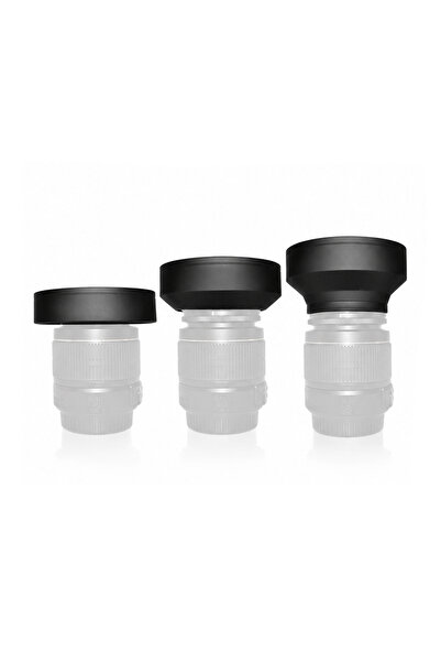 FotoManiac Parasolar universal 3-în-1 din cauciuc flexibil de 72mm, negru
