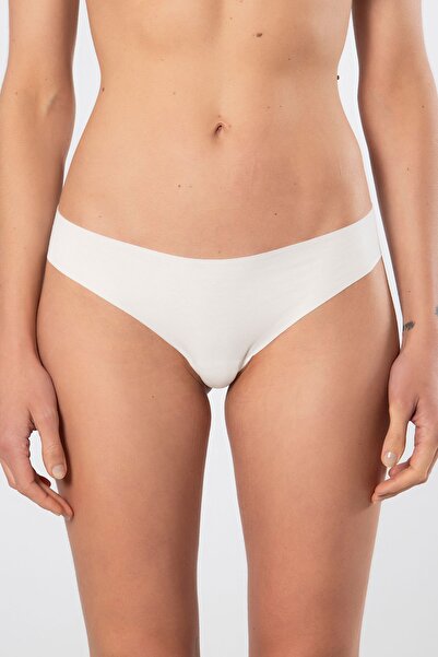 TÜREN Women's Laser Cut Cotton Brazilian Panties 908/Ecru