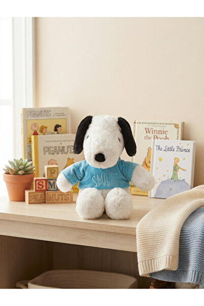 ZNBTOYS PELUŞ KÖPEK SNOPYY-30 CM -MAVİ TŞHİRT'LÜ